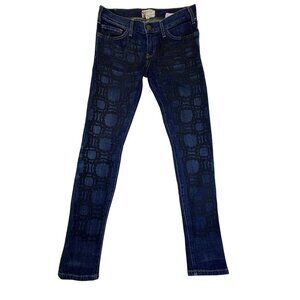 Current/Elliott Womens Blue Cotton/Polyurethane Patterned Denim Jeans Size 27